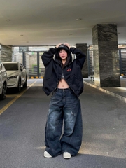 Áo khoác hoodie zip boxy nam nữ local brand zip hoodie nỉ bông dầy dặn unisex basic CLOUDZY PLAN