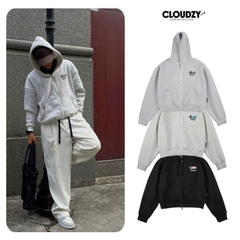 Áo khoác hoodie zip boxy nam nữ local brand zip hoodie nỉ bông dầy dặn unisex basic CLOUDZY HOTDOG