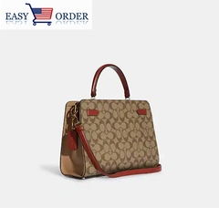 Túi COACH Lane Carryall In Blocked Signature Canvas