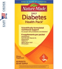 Viên uống hỗ trợ điều trị bệnh tiểu đường Nature Made Diabetes Health Pack, 60 Gói