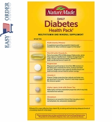Viên uống hỗ trợ điều trị bệnh tiểu đường Nature Made Diabetes Health Pack, 60 Gói