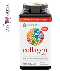 Youtheory Collagen Plus Biotin, 390 Viên