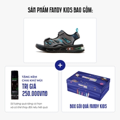 Giày sandal trẻ em Fandy Kids Air quai dán Xám