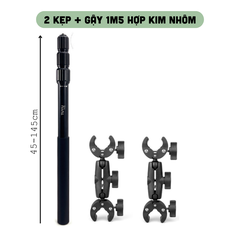 Bộ kẹp gắn gậy tàng hình INSTA360 One X X2 X3 X4 gắn xe góc quay độc đáo