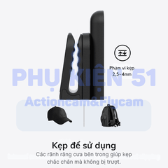 Đế nam châm Telesin kẹp nón DJI Osmo Nano kẹp chặt chắc chắn S3-HMH-05-TDJ