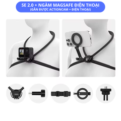 Vòng đeo cổ Telesin SE 2.0 gắn Actioncam Gopro Insta360 Actioncam chắc chắn