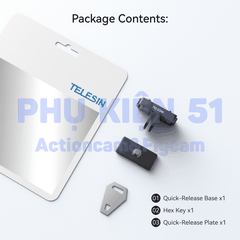 Bộ ngàm Telesin Thao tác Nhanh Insta360 X5 X4 X3 Ace Pro Pro 2  S7-JBK-18-TIS