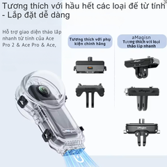 Khung chống nước aMagisn cho Insta360 X5 bơi lặn bảo vệ camera