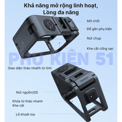 Khung nhựa Telesin Action 6 hỗ trợ gắn dọc bảo vệ camera