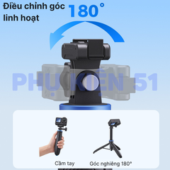 Tripod Telesin tự bung chân kéo dài 65cm gắn Actioncam Pocket Gopro Insta360 gấp gọn