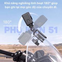 Giá đỡ kẹp kính Telesin cho Actioncam kẹp kính chắn gió nhôm CNC chắc chắn