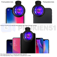 Lens 2 in1 4K HD Macro 15X và gốc rộng 0,45X cho điện thoại có đèn trợ sáng hỗ trợ cực tốt