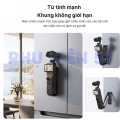 Tay cầm gấp gọn Pocket 3 4 4P kiêm tripod , đế từ tính chân đứng cầm tay