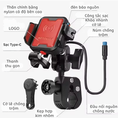 Giá đỡ điện thoại Motowolf MH1 2025 nhỏ gọn chống sốc tháo lắp nhanh