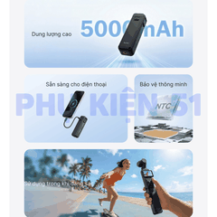 Pin sạc Telesin cho Pocket 4 3 kéo dài thời gian sử dụng 1,3 lần sạc