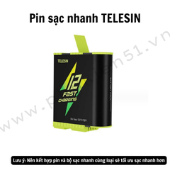 Pin Gopro Hero 12 11 10 9 Black và Bộ Sạc Nhanh PD 20W Telesin - Telesin Fast Charging