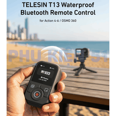 Remote Telesin cho DJI Action 6 5 4 , Osmo 360 điều khiển từ xa lên tới 60m, kháng nước , tiện lợi