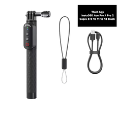 Gậy kiêm Remote đa năng Insta360 X4 X3 X2 Gopro 13 12 11 10 9 Black kéo dài 1m