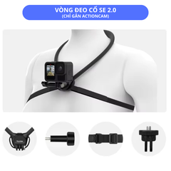 Vòng đeo cổ Telesin SE 2.0 gắn Actioncam Gopro Insta360 Actioncam chắc chắn