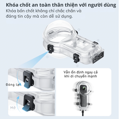 Khung chống nước aMagisn cho Insta360 X5 bơi lặn bảo vệ camera