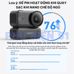 Pin dự phòng Telesin DJI Nano 500mAh kéo dài thời gian quay nhỏ gọn