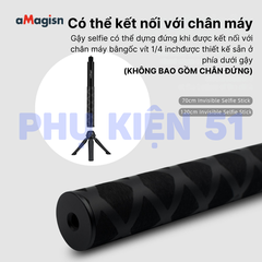Gậy aMagisn tàng hình Insta360 X5 X4 X3 Osmo 360 kéo dài 70cm 120cm