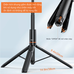 Tripod Vrig Tp 19 20 dài 60-160cm cho điện thoại chân đứng vững chắc nhỏ gọn tiện lợi