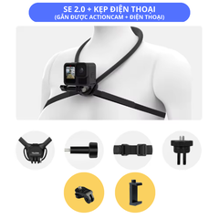 Vòng đeo cổ Telesin SE 2.0 gắn Actioncam Gopro Insta360 Actioncam chắc chắn