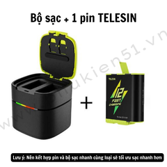Pin Gopro Hero 12 11 10 9 Black và Bộ Sạc Nhanh PD 20W Telesin - Telesin Fast Charging