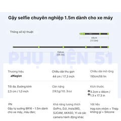 Gậy aMagisn 1M5 cứng cáp hợp kim nhôm chuyên dùng gắn xe