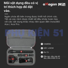 Túi aMagisn đựng Insta360 Ace Pro 2 nhiều phụ kiện gọn gàng
