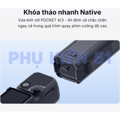 Pin sạc Telesin cho Pocket 4 3 kéo dài thời gian sử dụng 1,3 lần sạc