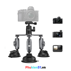 Đế Hít 3 Chân Cao Cấp TELESIN hỗ trợ gắn Actioncam Camera