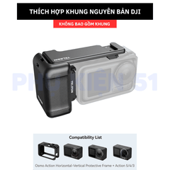 Báng tay cầm Telesin DJI Action 3 4 5 Pro tương thích khung kim loại khung nguyên bản