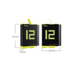 Pin Gopro 12 11 10 9 Black và ALLIN box Telesin hỗ trợ sạc , đọc thẻ TF