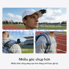 Đế nam châm Telesin kẹp nón DJI Osmo Nano kẹp chặt chắc chắn S3-HMH-05-TDJ
