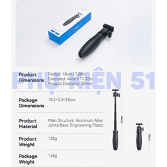 Tripod Telesin tích hợp Action 6 Nano kéo dài 44cm tiện lợi nhỏ gọn