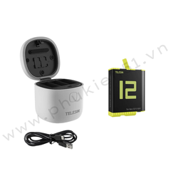 Pin Gopro 12 11 10 9 Black và ALLIN box Telesin hỗ trợ sạc , đọc thẻ TF