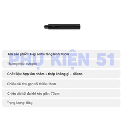 Gậy aMagisn tàng hình Insta360 X5 X4 X3 Osmo 360 kéo dài 70cm 120cm
