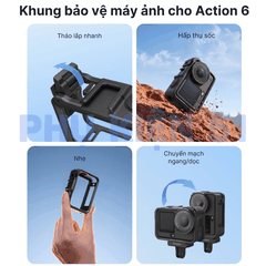 Khung nhựa Telesin Action 6 hỗ trợ gắn dọc bảo vệ camera