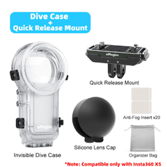 Khung chống nước aMagisn cho Insta360 X5 bơi lặn bảo vệ camera