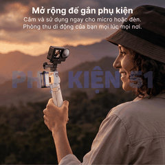 Tripod Telesin tự bung chân kéo dài 65cm gắn Actioncam Pocket Màu trắng