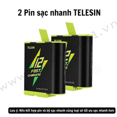 Pin Gopro Hero 12 11 10 9 Black và Bộ Sạc Nhanh PD 20W Telesin - Telesin Fast Charging