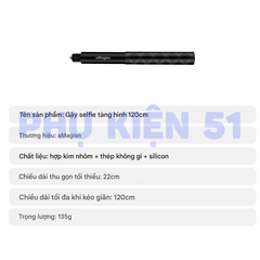 Gậy aMagisn tàng hình Insta360 X5 X4 X3 Osmo 360 kéo dài 70cm 120cm