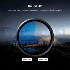 Bộ lọc Telesin CPL UV VND 2-32 cho Action 6 chuyên nghiệp có thể điều chỉnh ND