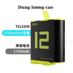Pin Gopro 12 11 10 9 Black và Hộp sạc Telesin sạc 3 pin