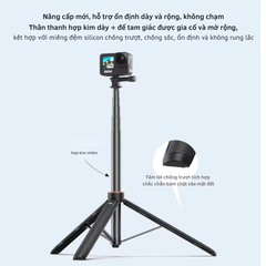 Gậy Vrig Tp 21 kéo dài 128cm tích hợp tripod gắn Actioncam Gopro Insta360 Actioncam