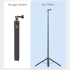 Gậy Vrig Tp 21 kéo dài 128cm tích hợp tripod gắn Actioncam Gopro Insta360 Actioncam