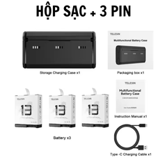 Hộp sạc và Pin Stamina Gopro 13 Black kéo dài thời gian sử dụng
