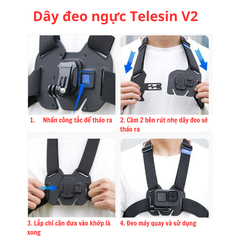 Dây đeo ngực TELESIN gắn ActionCam  Gopro, OSMO Action